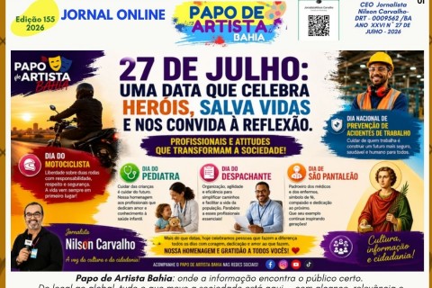A NOVA EDIÇÃO DO JORNAL PAPO DE ARTISTA BAHIA JÁ ESTÁ NO AR!