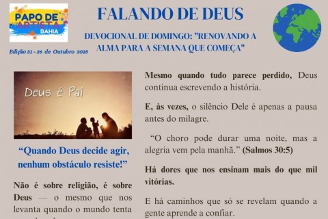 FALANDO  DE DEUS  DEVOCIONAL  DE DOMINGO