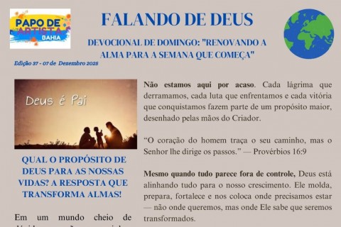 DEVOCIONAL DE DOMINGO FALANDO COM DEUS