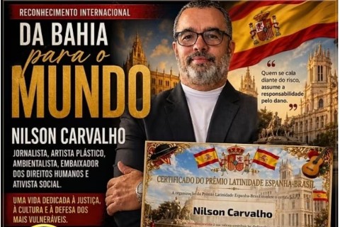 Nilson Carvalho recebe Prêmio Latinidade Espanha-Brasil e leva ao mundo sua luta por justiça e direitos humanos
