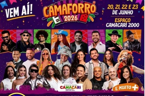 Camaforró 2026 reunirá grandes nomes da música brasileira em quatro dias de festa; veja programação
