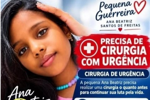 🚨 PEDIDO DE SOCORRO: ANA BEATRIZ, DE APENAS 10 ANOS, ESPERA POR CIRURGIA COM URGÊNCIA